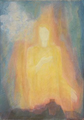 Gemälde einer gelben Figur