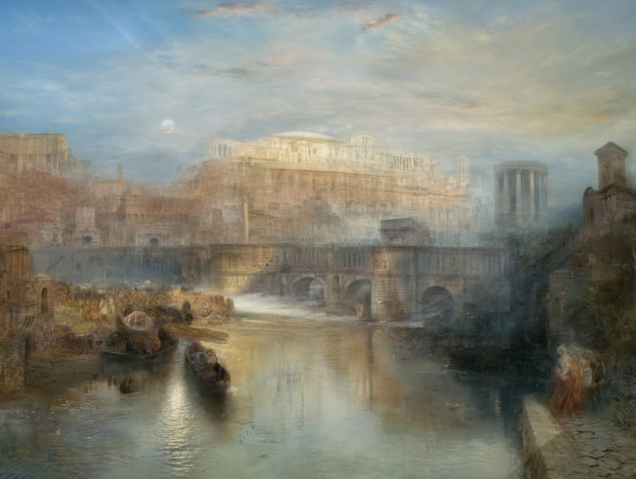 Masuyama, Ancient Rome, Agrippina Landing with the Ashes of Germanicus (after JMW Turner, 1839), 2008 Lightbox