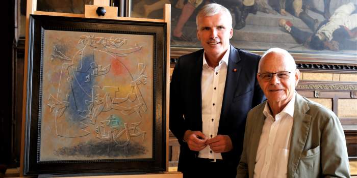 Schenkung des Gemäldes „Schwebender Schild“ von Willi Baumeister (1889-1955) an das Angermuseum Erfurt