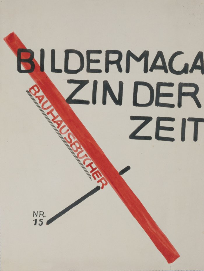Marianne Brandt: Entwurf für den Umschlag des Bauhausbuches Nr. 15, um 1928 Ein gezeichnetes Buchcover