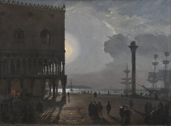 Gemälde eines Platzes in Venedig